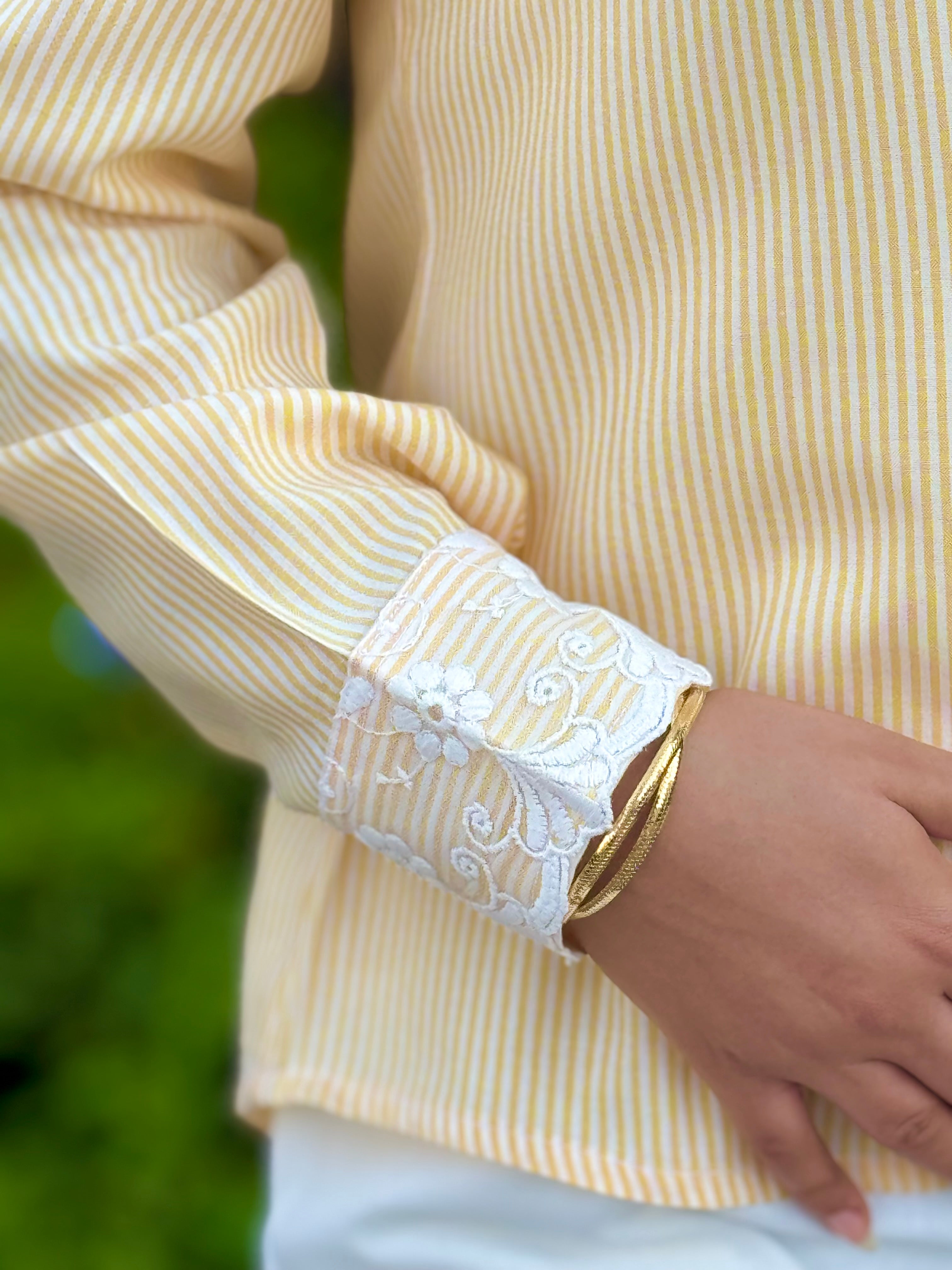 Bright Yellow Striped Shirt