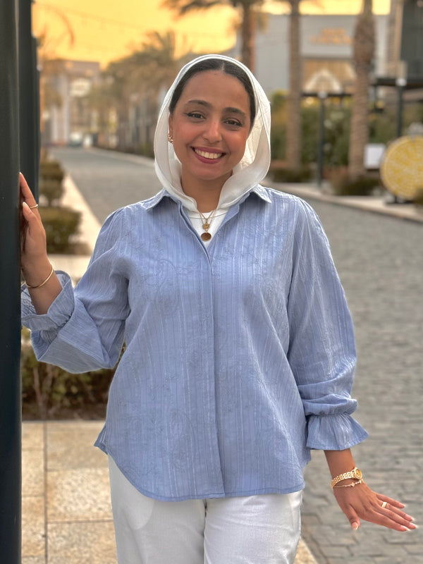 Baby Blue Textured Shirt