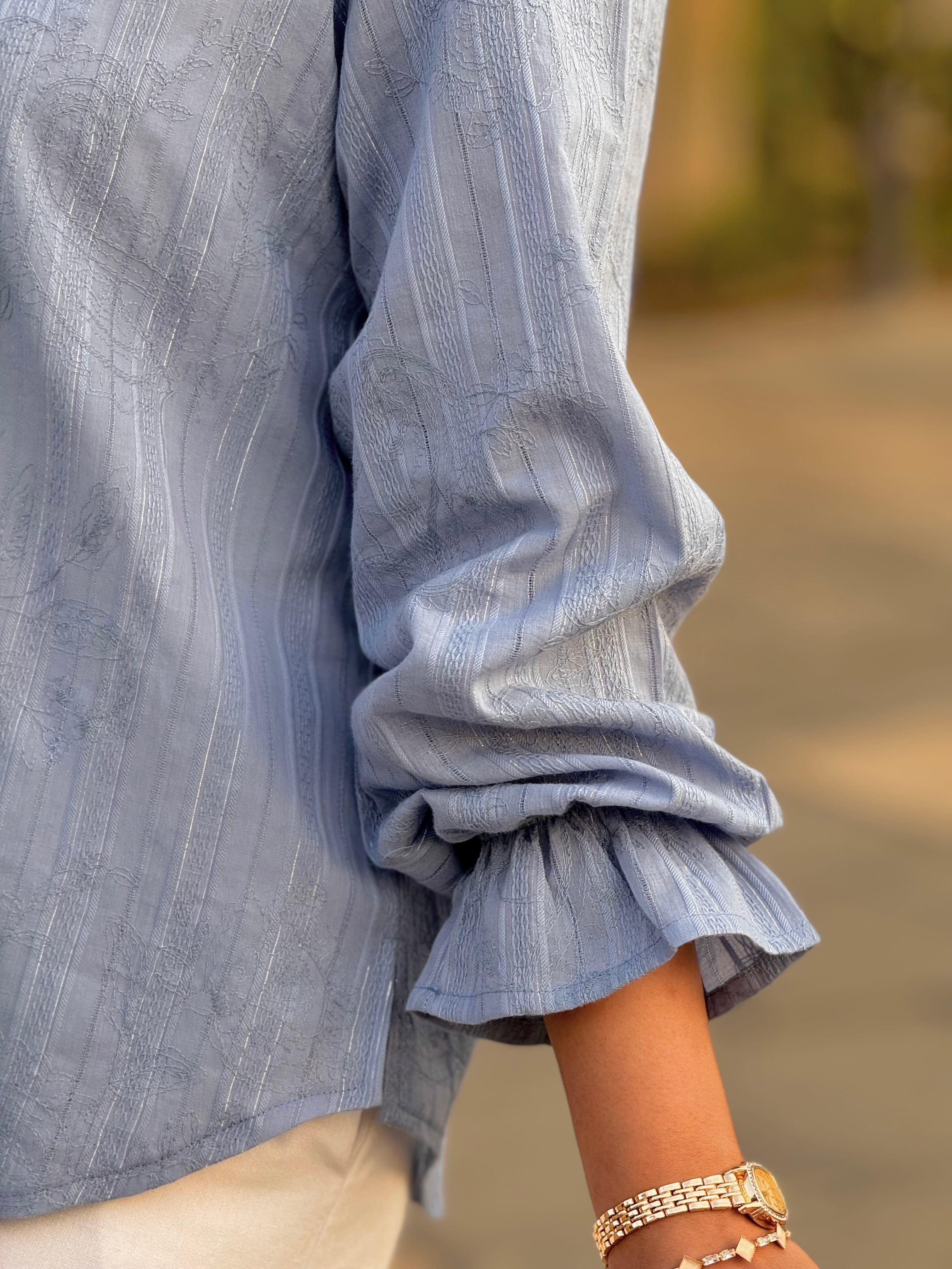 Baby Blue Textured Shirt