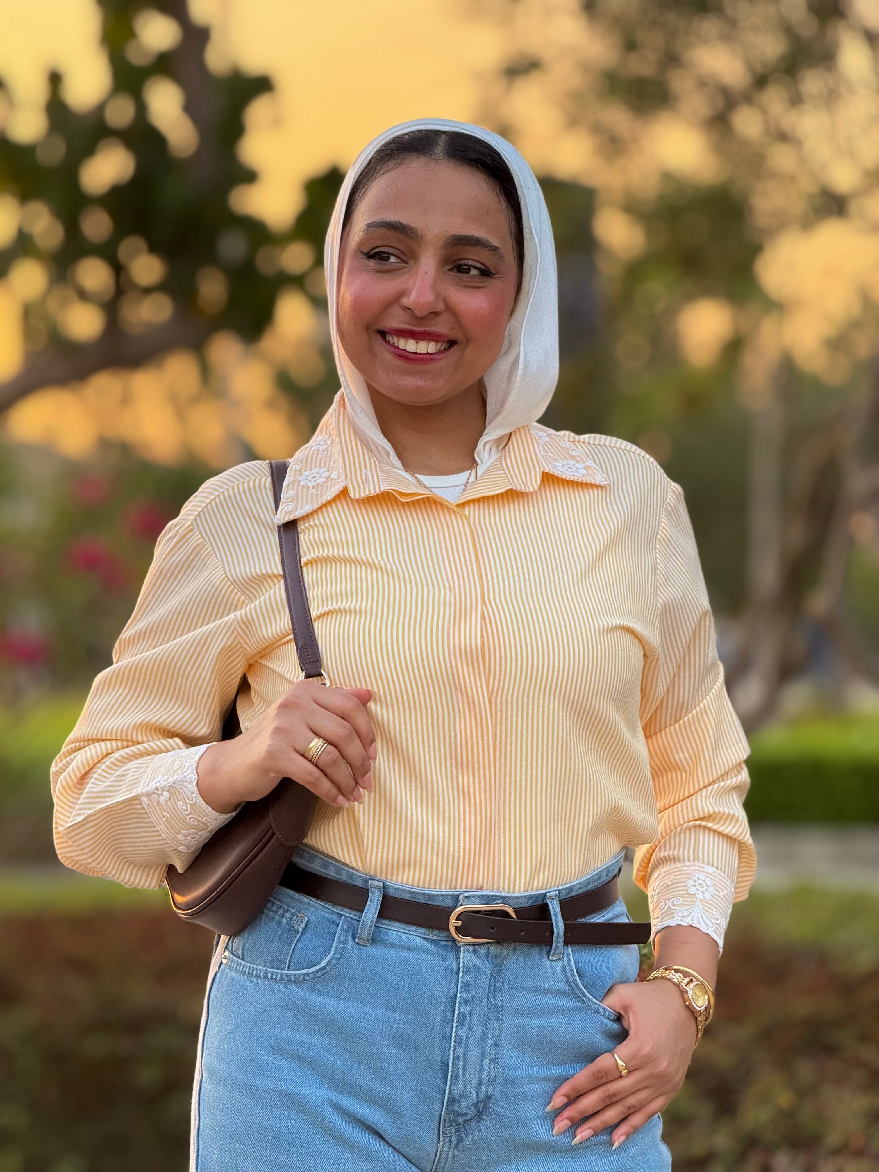 Bright Yellow Striped Shirt