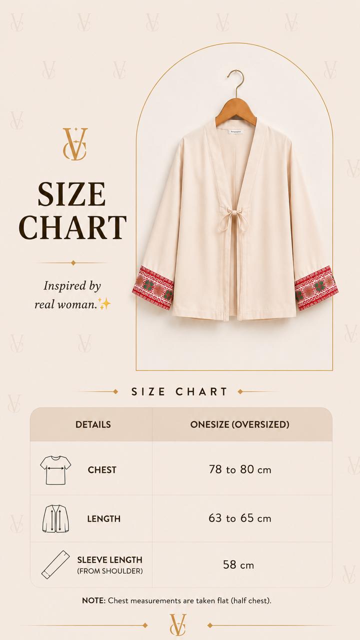 Cream Embroidered Kimono