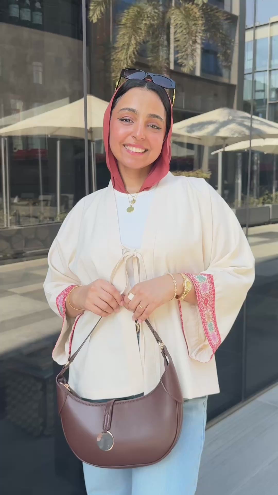 Cream Embroidered Kimono